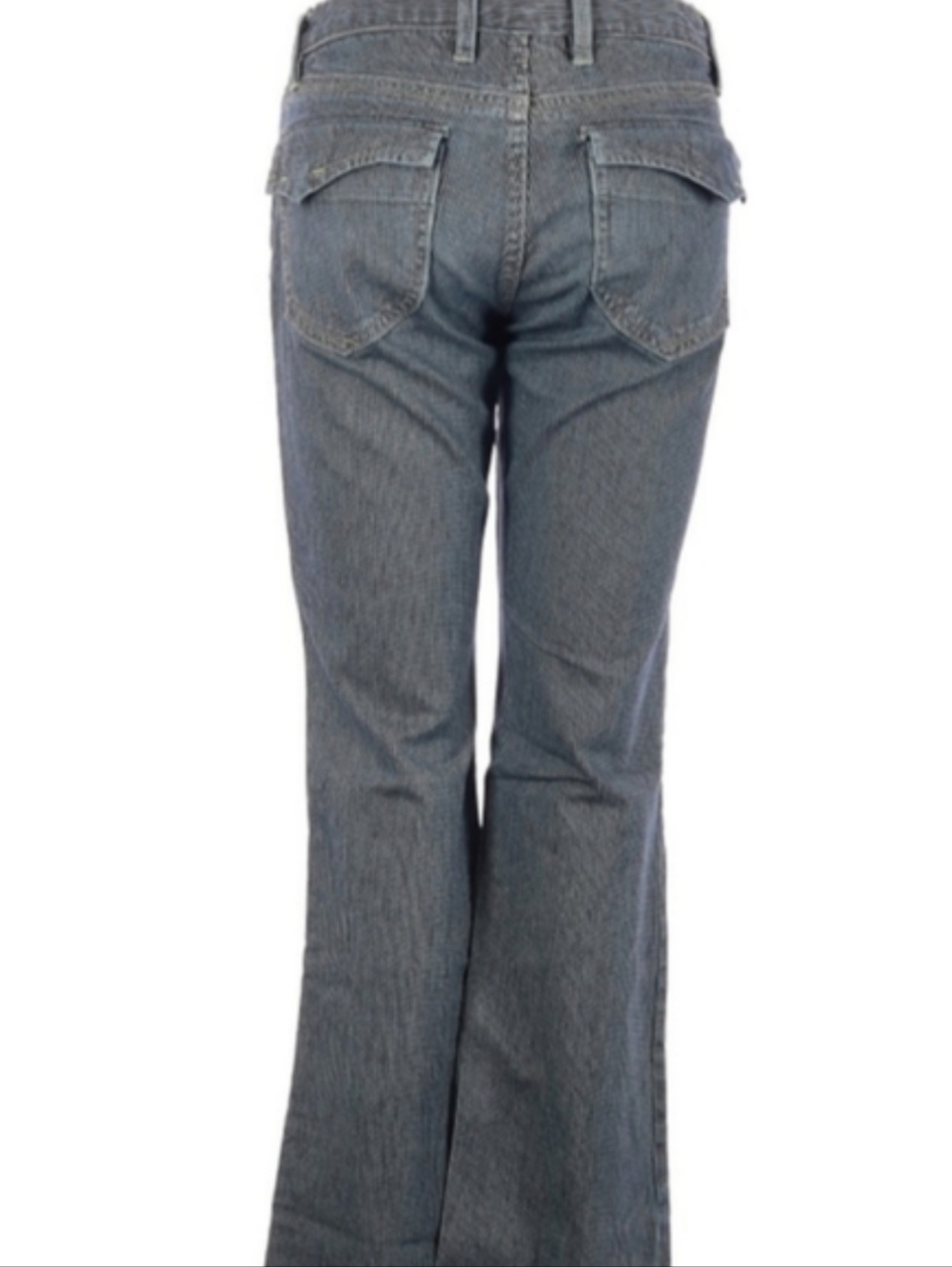 Railroad Striped Pinstriped Bootcut Jeans Blue White Flap Pocket Old Navy Boot 6